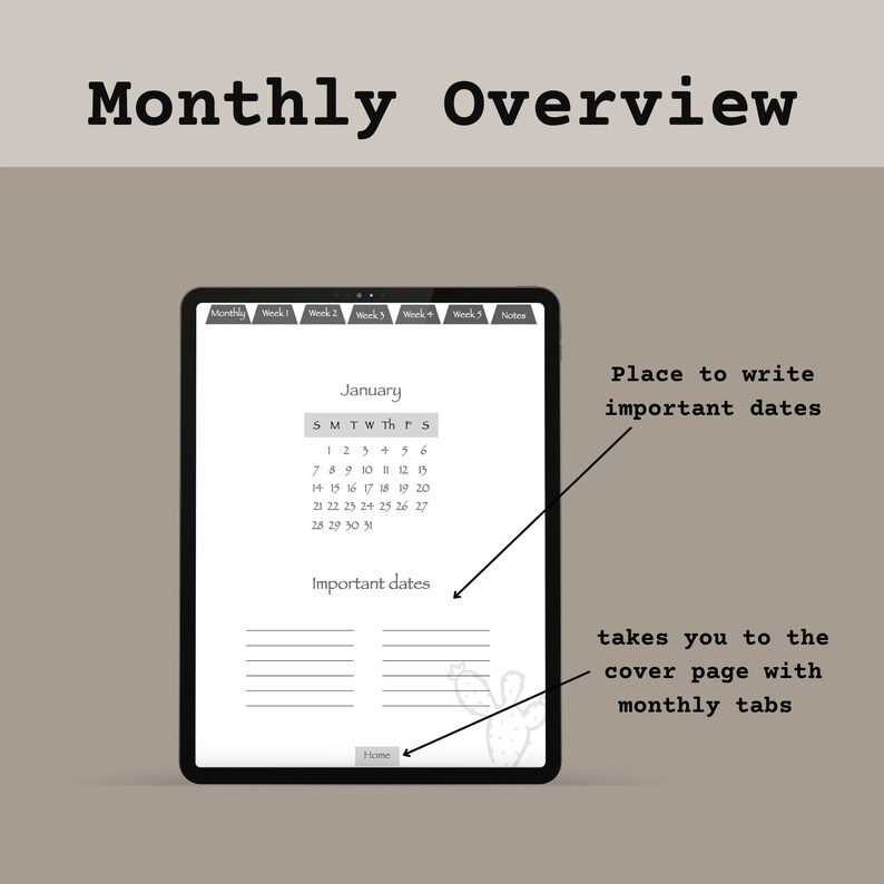 2024 Kindle Scribe Yearly Planner, Cactus 2024 Planner, Interactive