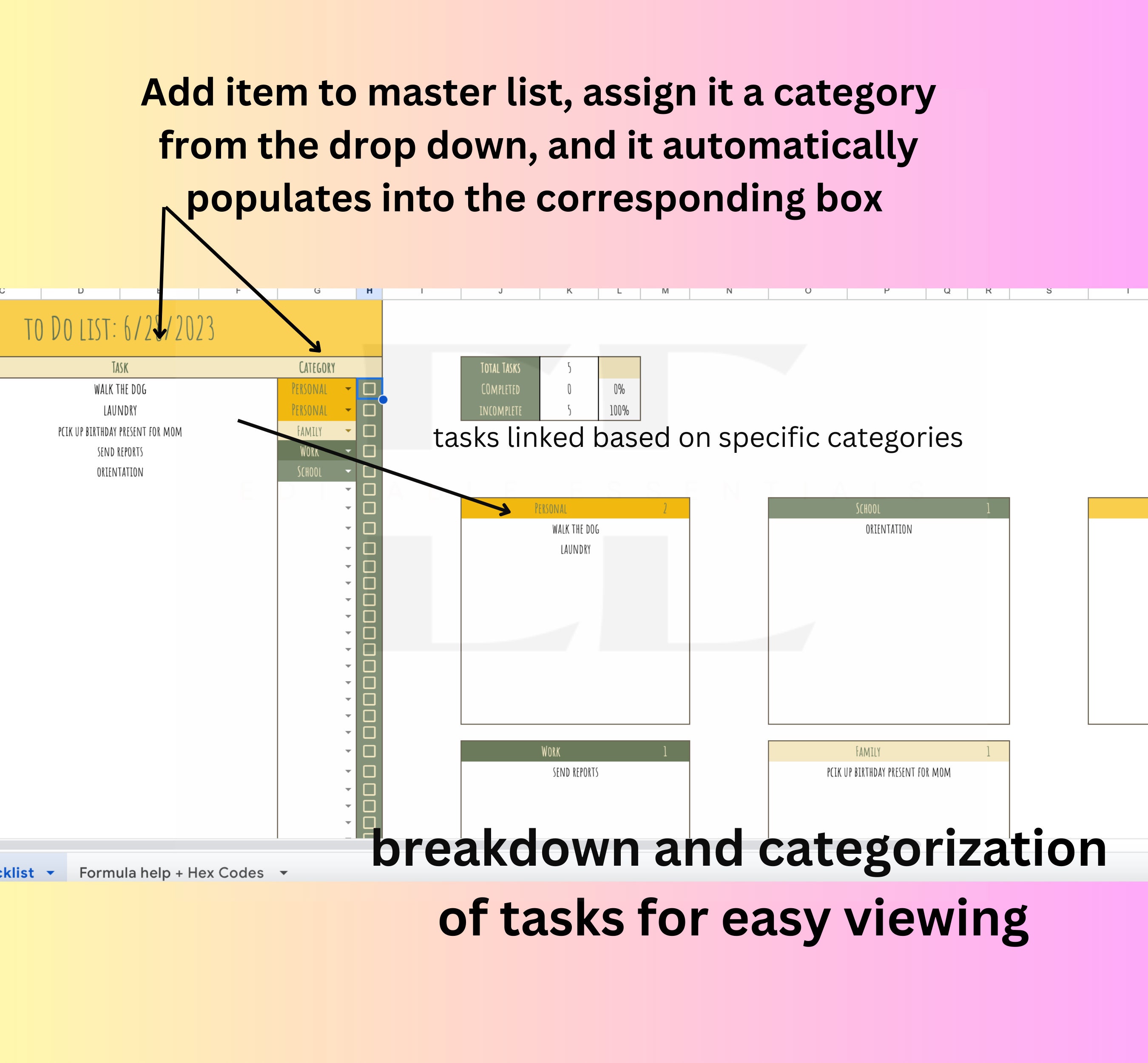 Lemon simple to do checklist google sheets google sheets template