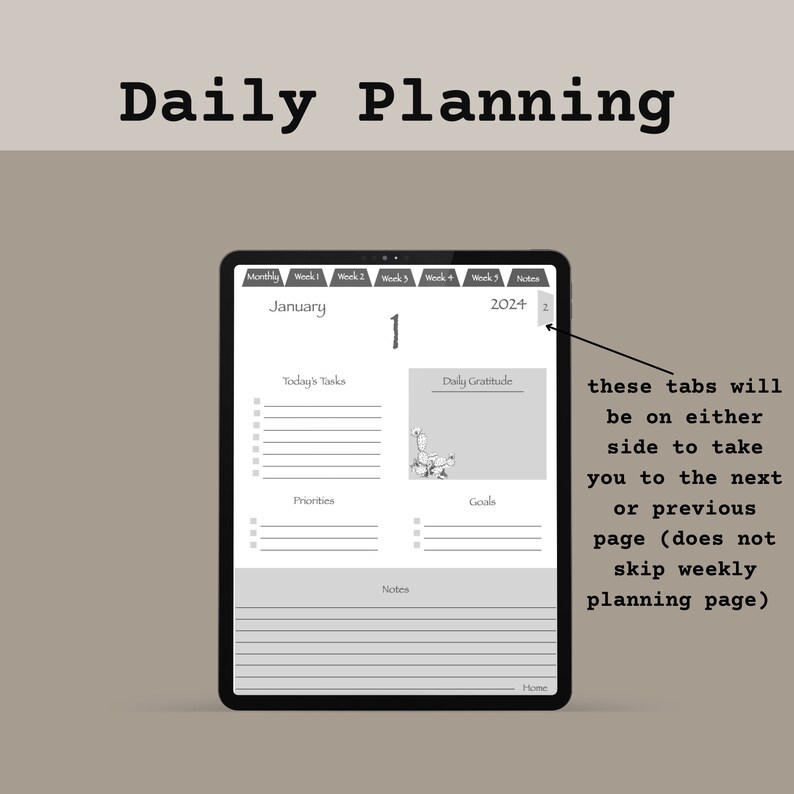 2024 Kindle Scribe Yearly Planner, Cactus 2024 Planner, Interactive