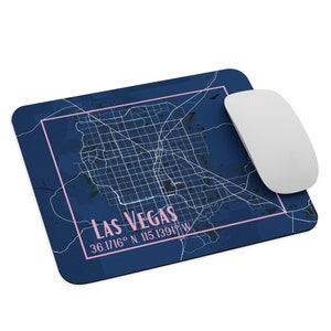 Personalisierte Reisekarte Mauspad - Blue Scheme - Las Vegas, NV oder Ihre Stadt
