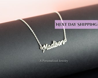 Personalized Name Necklace, Handwriting Name Necklace, Custom Name Necklace, Minimalist Name Necklace, Sterling Silver Name Necklace Jewelry
