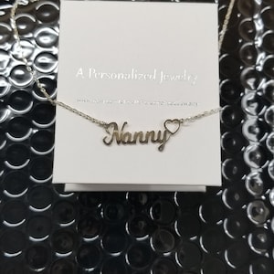 Minimalist Nanny Necklace in Sterling Silver, Gold, Nanny Necklace, Gift for Grandma, Nanny Monogram, Dainty Nanny Necklace, Christmas Gift