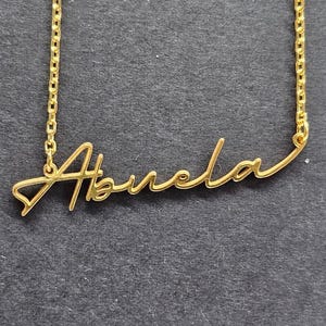 Dainty Abuela Necklace, Sterling Silver, Gold, Customized Necklace, Gift for Grandma, Minimalist Abuela, Gift for New Abi, Christmas Gift