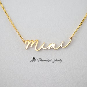 Dainty Mimi Necklace, Sterling Silver, Gold, Mimi Necklace, Gift for Grandma, Minimalist Mimi Monogram, Gift for New Nana, Mothers Day Gift