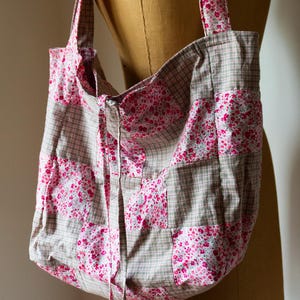 Handmade Patchwork Tote – Lined Everyday Bag for Market, Books & Daily Essentials zdjęcie 1