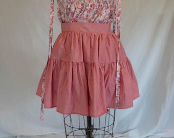Tiered Mini Wrap Skirt — Handmade Cotton Wrap Skirt for Women | Boho Summer Skirt | Gift for Her