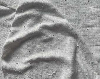 Tweed Off White Pearl Fabric Deadstock