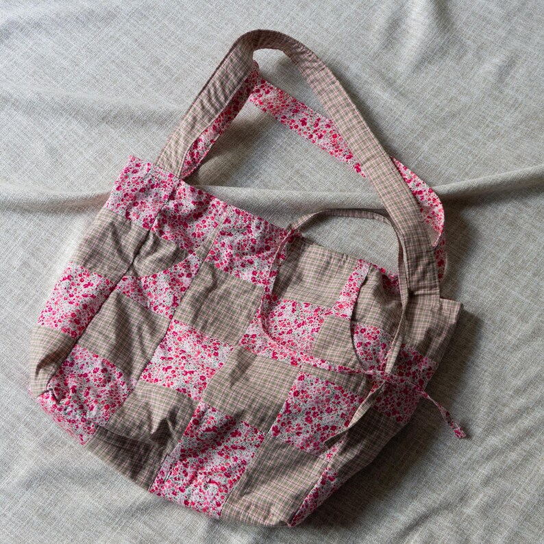Handmade Patchwork Tote – Lined Everyday Bag for Market, Books & Daily Essentials zdjęcie 4