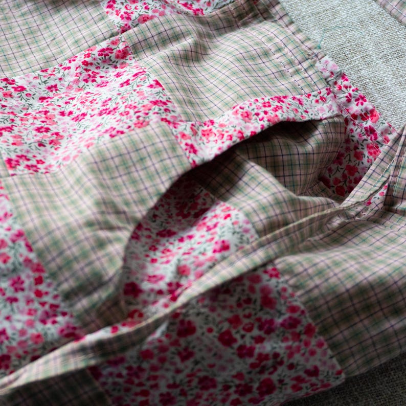 Handmade Patchwork Tote – Lined Everyday Bag for Market, Books & Daily Essentials zdjęcie 5