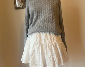 Handmade Tiered Wrap Skirt Eyelet Fabric