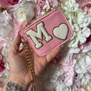 Keychain Coin Purse Pouch Mini Purse Chenille Patch Nylon Pouch Custom Patch Card Holder Chenille Custom Wallet