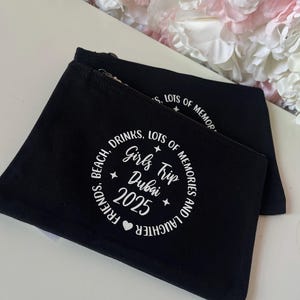 Mädchen Reise Canvas Make Up Zubehör Beutel / Reisetasche / Road Trip / Wochenendausflug / Besties / Girl Time / Geschenke für Sie / Henne Wochenende