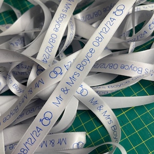 Personalised Wedding Ribbon 15mm 25mm 48mm Custom Present Wrapping Gift Wrap Christmas Birthdays Business Logo Packaging Material Florist