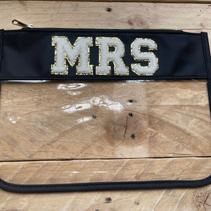 Mrs Transparent Clear Cosmetic Toiletry Bag Chenille Patch Pouch Hen Make Up Bag Travel Bag Snacks Gift For Her Stuff