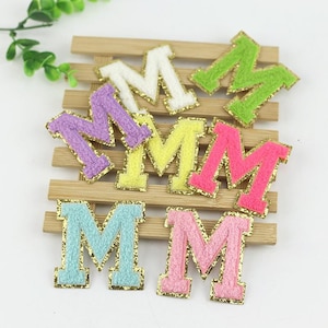 5.5cm Coloured Chenille Letter Patches Personalise Your Own Clothes & Bags