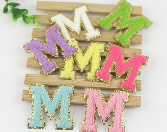 5.5cm Coloured Chenille Letter Patches Personalise Your Own Clothes & Bags