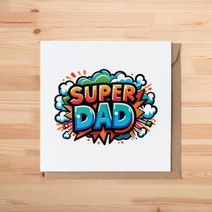 Super Dad Vatertagskarte - Spaß personalisierte benutzerdefinierte Karte recyceltes Umschlagkarton