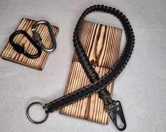 Paracord Keychain Carry Handle Tactical Rope Lanyard Duty Keychains Custom Corrections Officer Gift Veteran Made Long Key Chain Carabiner