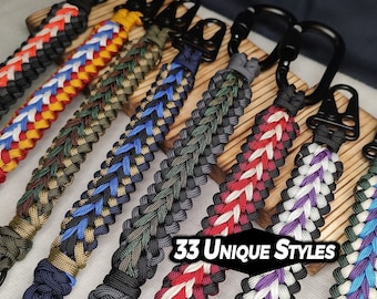 Paracord Keychain Carry Handle Tactical Rope Lanyard Duty Keychains Custom Gift For Men Veteran Made Premium Key Chain Carabiner