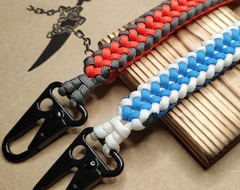 Paracord Keychain - Carry Handle - Tactical Duty Keychains - Corrections Officer Gift Veteran Janitor - Key Chain Carabiner - Sanctified