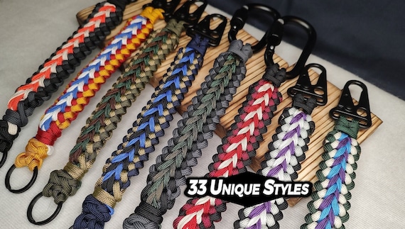 Paracord Keychain Carry Handle Tactical Rope Lanyard Duty Keychains Custom  Gift for Men Veteran Made Premium Key Chain Carabiner 