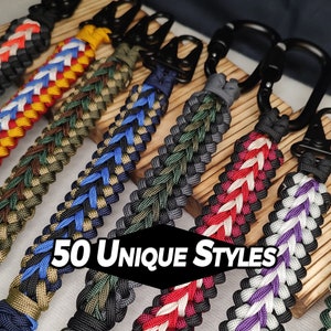 Paracord Keychain - Carry Handle - Tactical Duty Keychains - Corrections Officer Gift Veteran Janitor - Key Chain Carabiner - Endless Falls