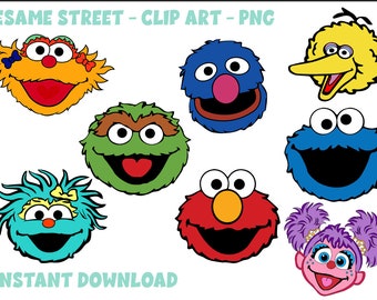 sesame street clipart etsy