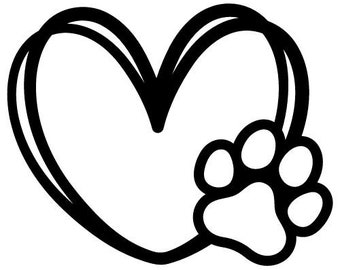 Heart Paw Print| Digital Clipart | Digital Download | PNG Files | SVG Files
