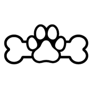 Bone and Paw Print| Digital Clipart | Digital Download | PNG Files | SVG Files