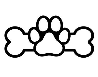 Bone and Paw Print| Digital Clipart | Digital Download | PNG Files | SVG Files