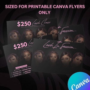 Editable Lash Class Flyer Template, Makeup & Hair Training (Printable Canva)