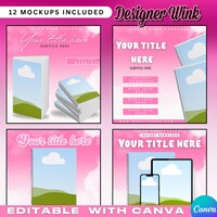 12 Ebook Mockups, Book Mockup Templates, Flyers, Mockup, Template, Canva Editable Template, Notebook Template, Ebook Template, Mockup