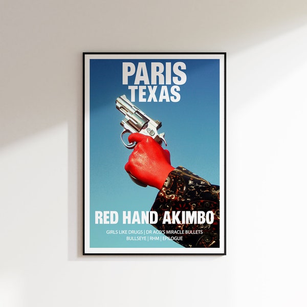 Paris Texas - Red Hand Akimbo Album Poster - V3 | Art Print | Music Poster | Custom Gifts | Room Decor | Fan Art