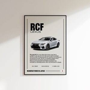Lexus RCF - Style 1 | Art Print | Car Poster | Room Decor | Car Decor | Automotive | Car Enthusiast | Lexus RCF | Lexus Poster | Lexus RC