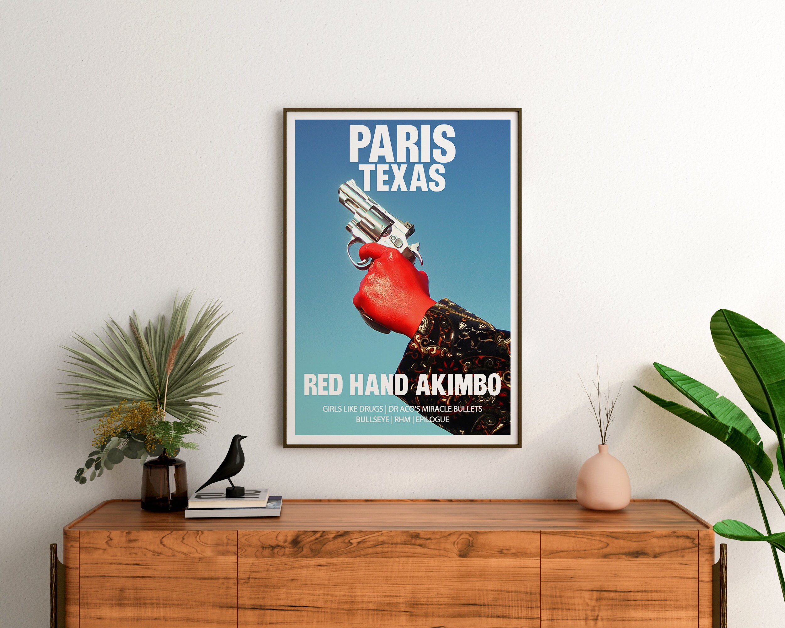 Red Hand Akimo Paris Texas - Red Hand Akimbo Album Poster - V3 | Art Print | Music ...