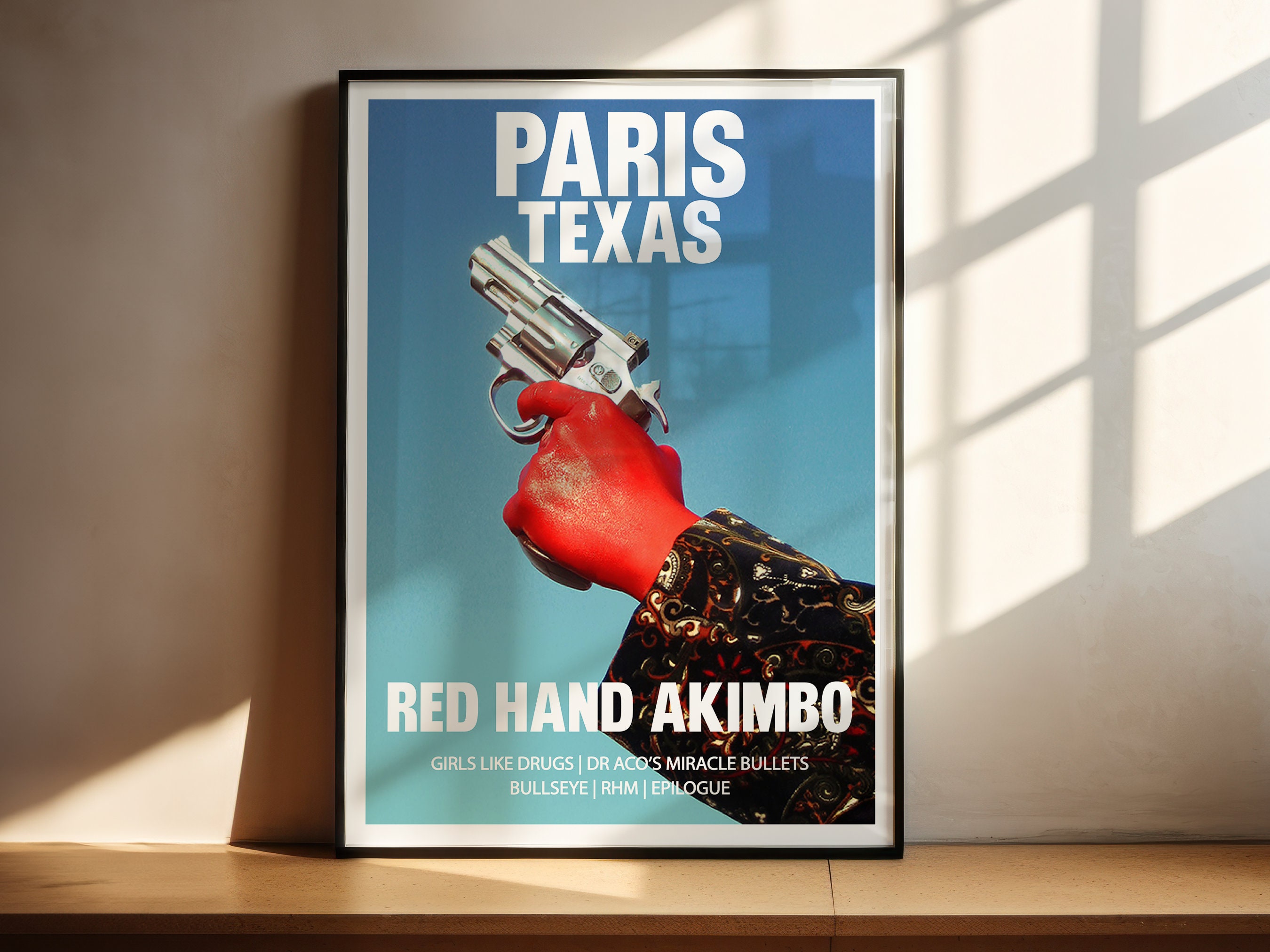 Red Hand Akimo Paris Texas - Red Hand Akimbo Album Poster - V3 | Art Print | Music ...