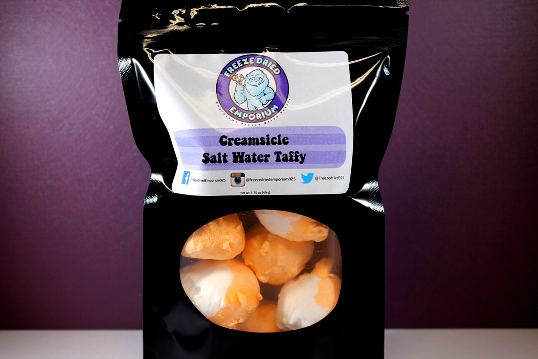 Creamsicle Freeze Dried Salt Water Taffy Etsy