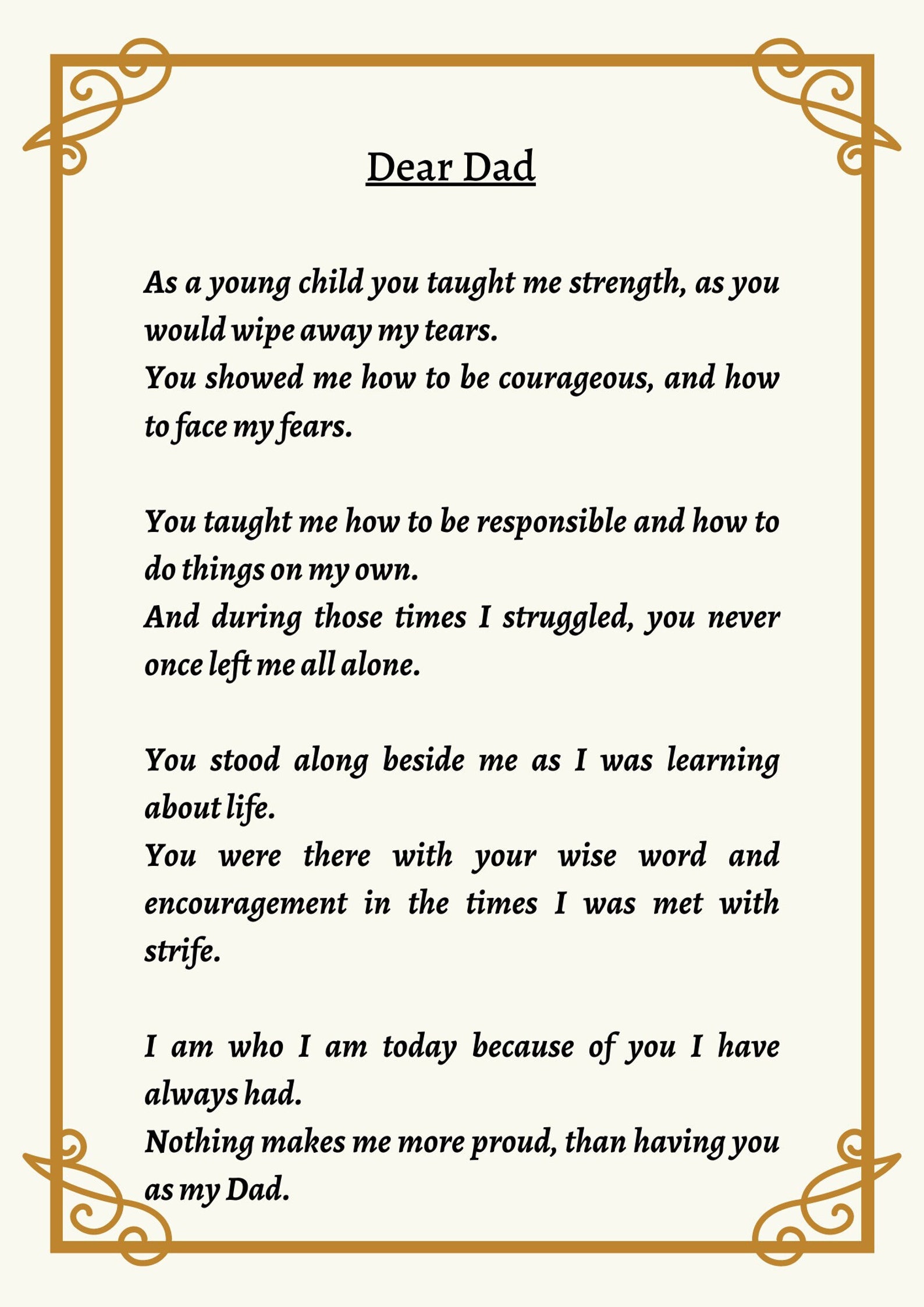 Father's Day Poem Etsy