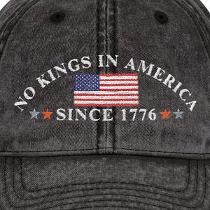 No Kings In America Embroidered Hat Vintage Distressed No Kings Resistance Hat Gift For Feminist Anti Trump Baseball Hat No Kings Since 1776