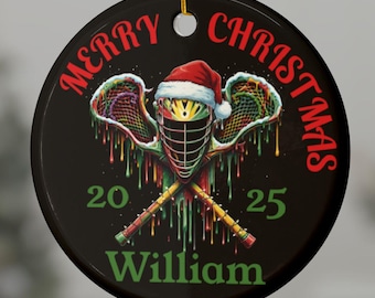 Adorno de goteo de lacrosse personalizado, regalo de Navidad, adorno personalizado de jugador de lacrosse, adorno de goteo de Navidad para amantes del lacrosse.