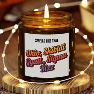 Funny Smells Like Skibidi Rizz Candle Gift Sigma Rizzler Candle Ohio Skibidi Gyatt Sigma Rizz Meme Candle Smells Like Skibidi Toilet Gift