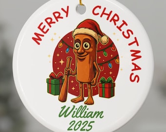 Personalized Italian Brainrot Ornament Tung Tung Tung Sahur Christmas Gift Custom Tung Tung Sahur Funny Brainrot Ornament Gen Alpha Gift