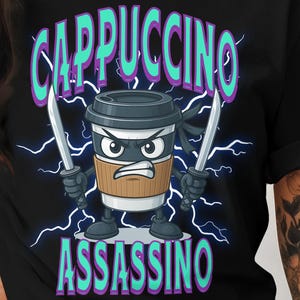Cappuccino Assassino Italian Brainrot T Shirt Comfort Colors Cappuccino Assassino Funny Brainrot Meme Shirt Cappuccino Assassino Tee Gift