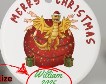 Personalized Italian Brainrot Christmas Ornament Dragon Cannelloni Funny Custom Christmas Ornament Gift Steal A Brainrot Holiday Meme Gift