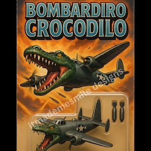 Italian Brainrot PNG Action Figure Download Bombardiro Crocodilo Funny Printable Wall Art Italian Brainrot Digital Download Funny Meme PNG