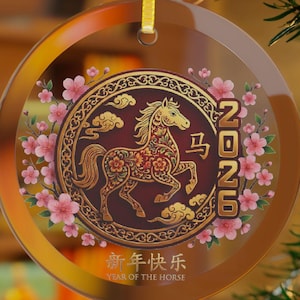 2026 Year Of The Horse Ornament, Ceramic Chinese New Year Decoration Gift, Lunar New Year Fire Horse 2026, Spring Festival Gift, Horse Lover