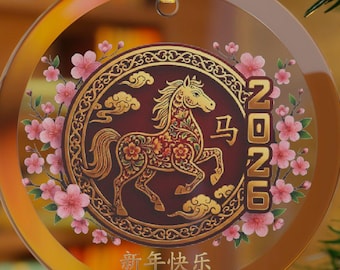 2026 Year Of The Horse Ornament Ceramic Chinese New Year Decoration Gift Lunar New Year Fire Horse 2026 Spring Festival Gift Horse Lover