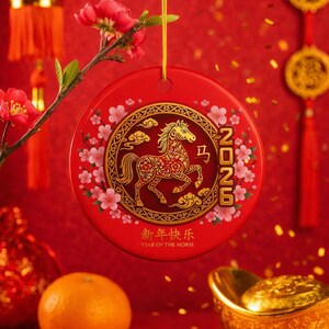2026 Year Of The Horse Ornament, Ceramic Chinese New Year Decoration Gift, Lunar New Year Fire Horse 2026, Spring Festival Gift, Horse Lover