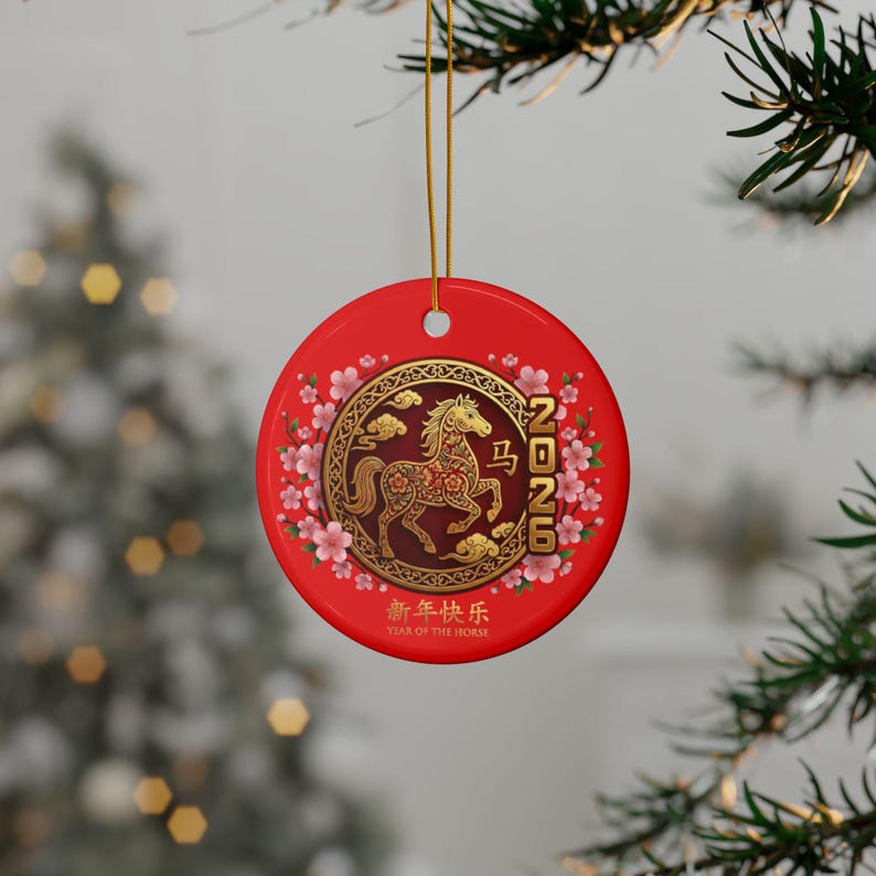 2026 Year Of The Horse Ornament, Ceramic Chinese New Year Decoration Gift, Lunar New Year Fire Horse 2026, Spring Festival Gift, Horse Lover