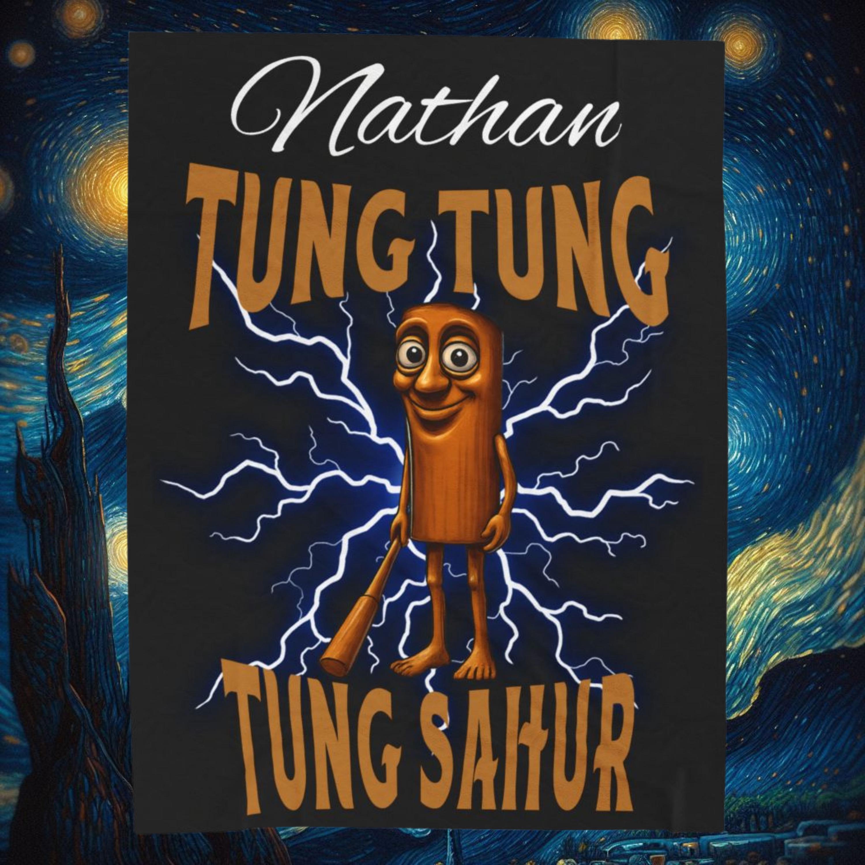 Personalized Tung Tung Tung Sahur Blanket Custom Gift Italian